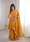 Jf 046 Crunchy Silk Zarkhand Work Sharara Suit Collections